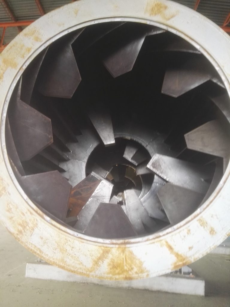 Ventilator industrial pentru instalația de procesare a lucernei