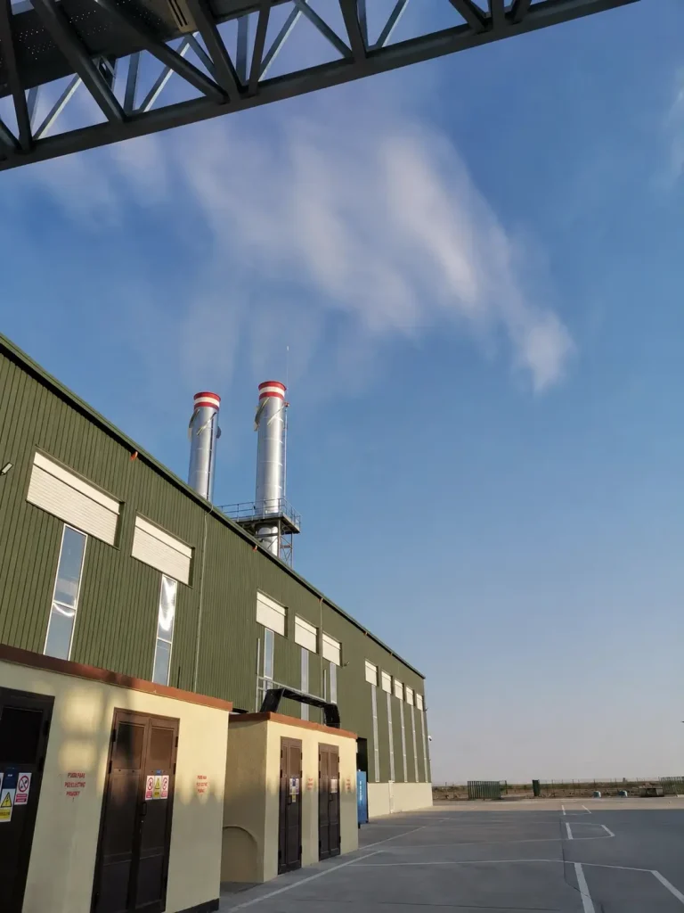 Fabrică de procesare a lucernei cu platforma de beton curată
